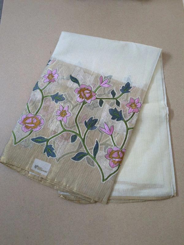 SILK KOTA SAREE - Cream