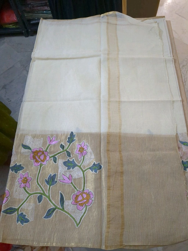 SILK KOTA SAREE - Cream