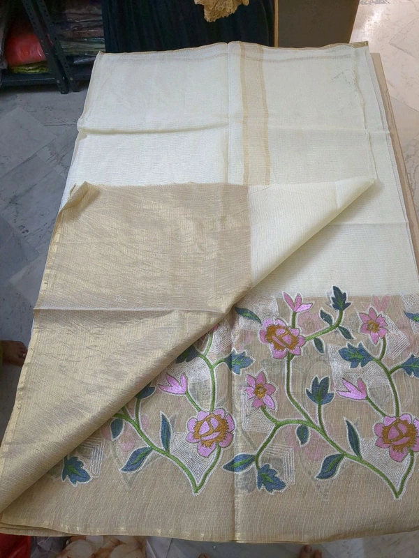 SILK KOTA SAREE - Cream