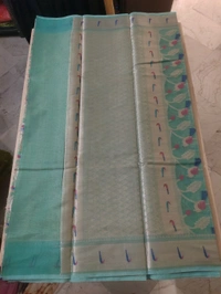 silk kota weaving - sea green