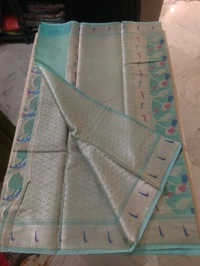silk kota weaving - sea green