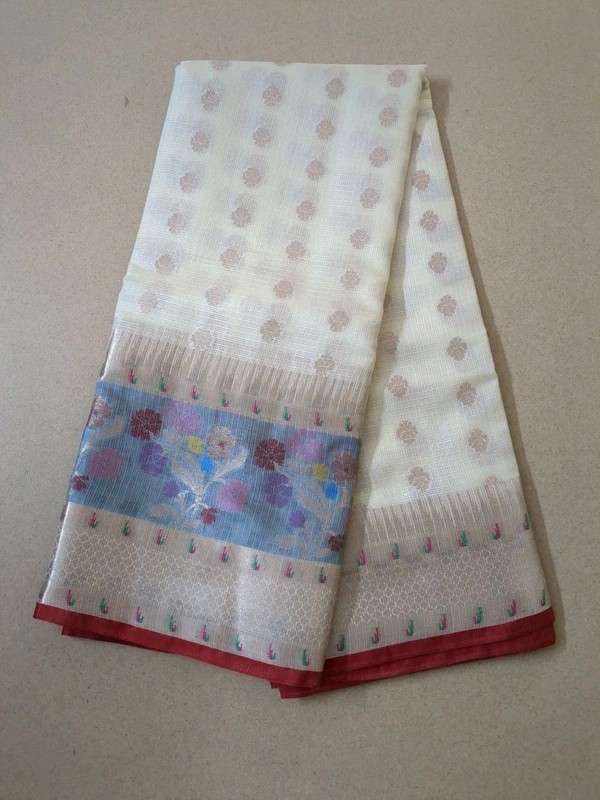 pure cotton kota embroyidry - White