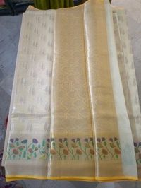 pure silk kota pythani - Cream