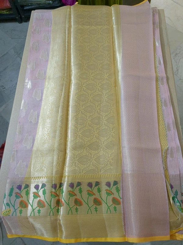 pure silk kota pythani - sundown flowers