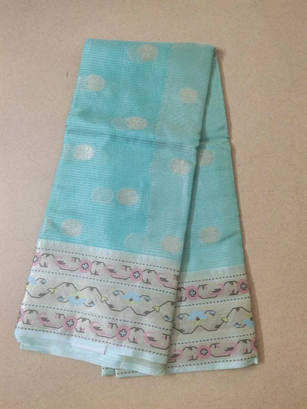 pure silk kota pythani - sea green
