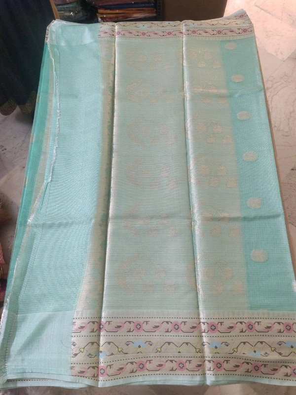 pure silk kota pythani - sea green