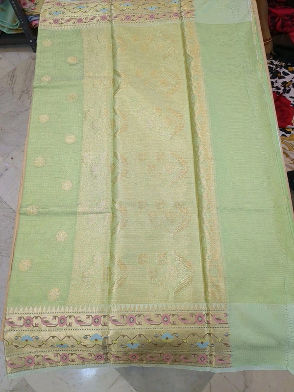 Silk kota pythani - Green