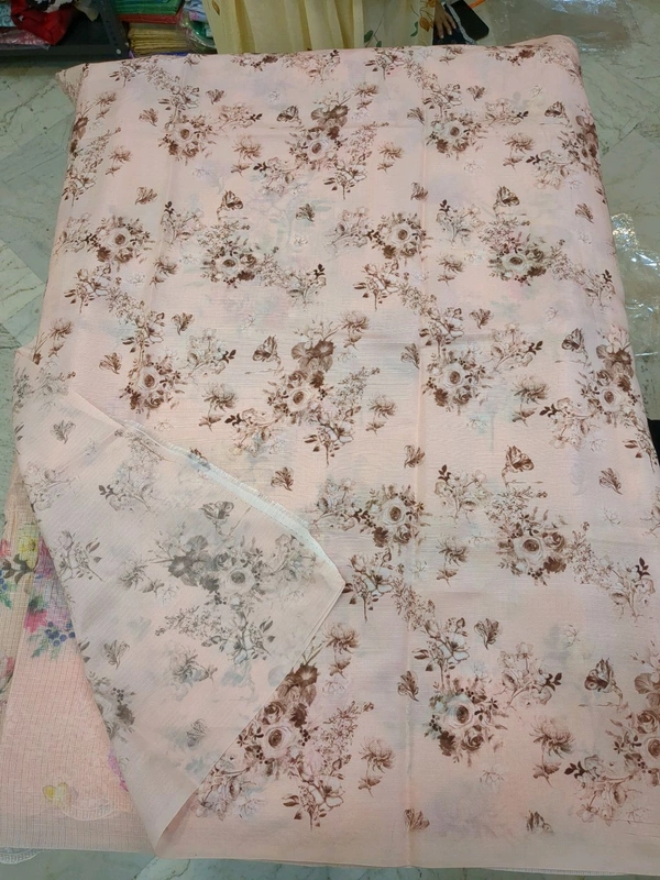 silk kota embroidary - pink
