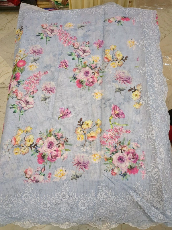 silk kota embroidary - Gray