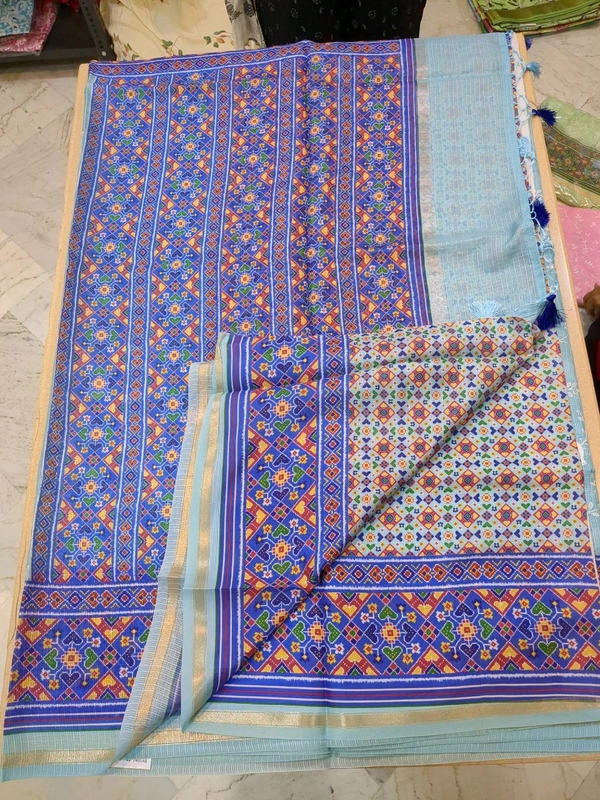 SILK KOTA SAREE - Blizzard Blue