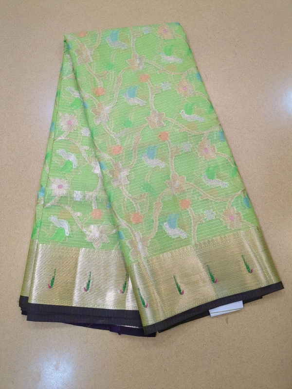 pure silk kota pythani - Green