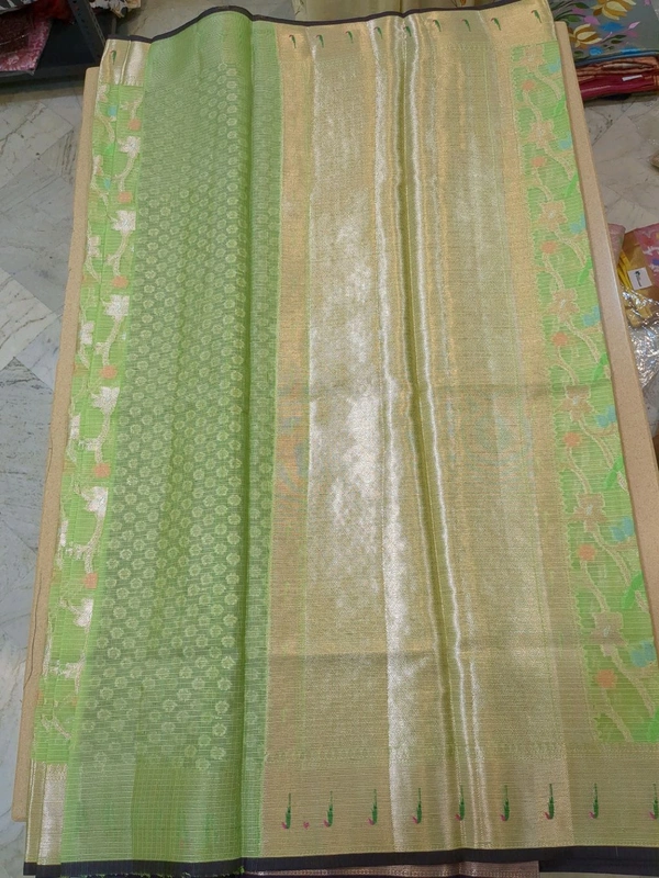 pure silk kota pythani - Green
