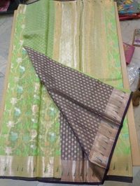 pure silk kota pythani - Green