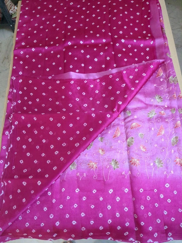 Pure Raw Silk Bhandhini - pink