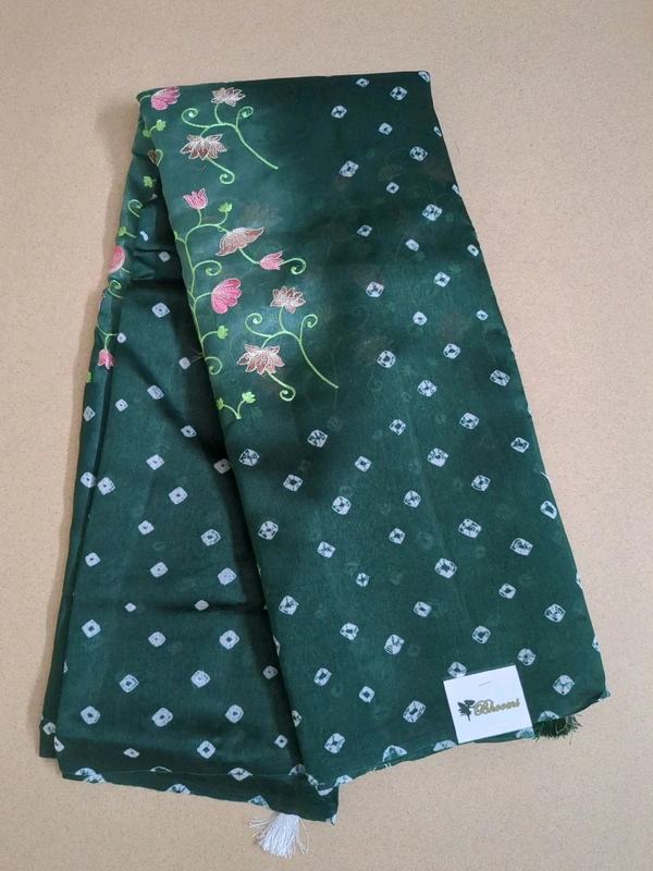 Pure Raw Silk Bhandhini - green