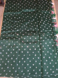 Pure Raw Silk Bhandhini - green