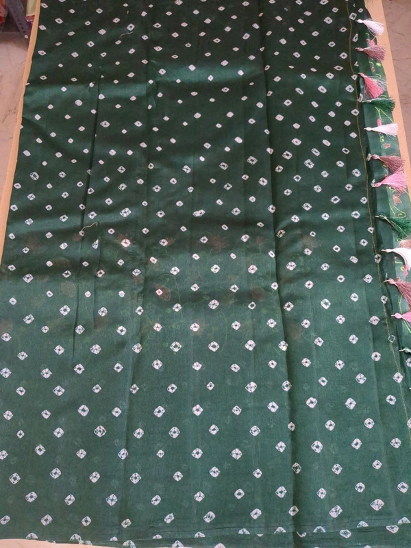 Pure Raw Silk Bhandhini - green