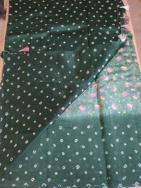 Pure Raw Silk Bhandhini - green