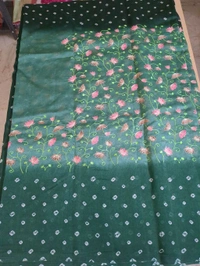 Pure Raw Silk Bhandhini - green