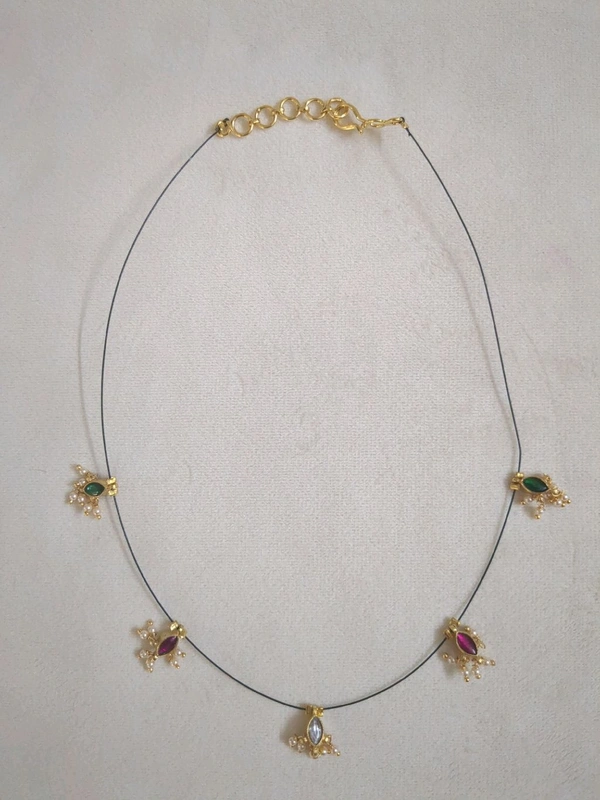 Invisible Black Thread With Kundan - kundan