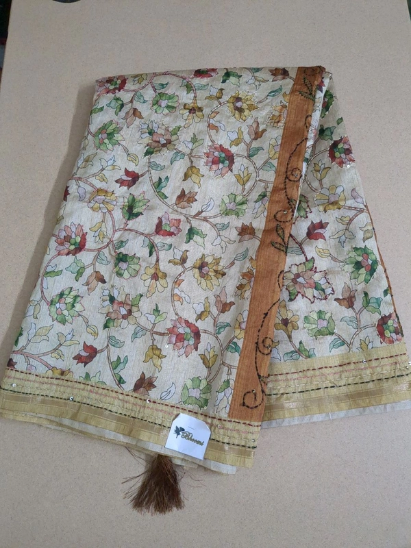 Tusser Kalamkari - Yellow