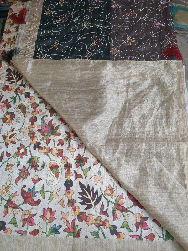 Tusser Kalamkari - Black
