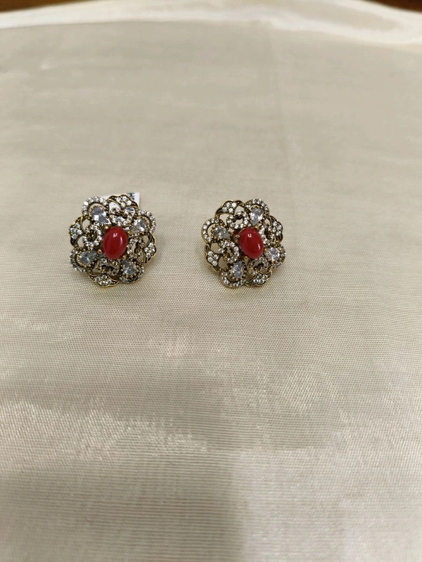 Victorian Studs  - coral