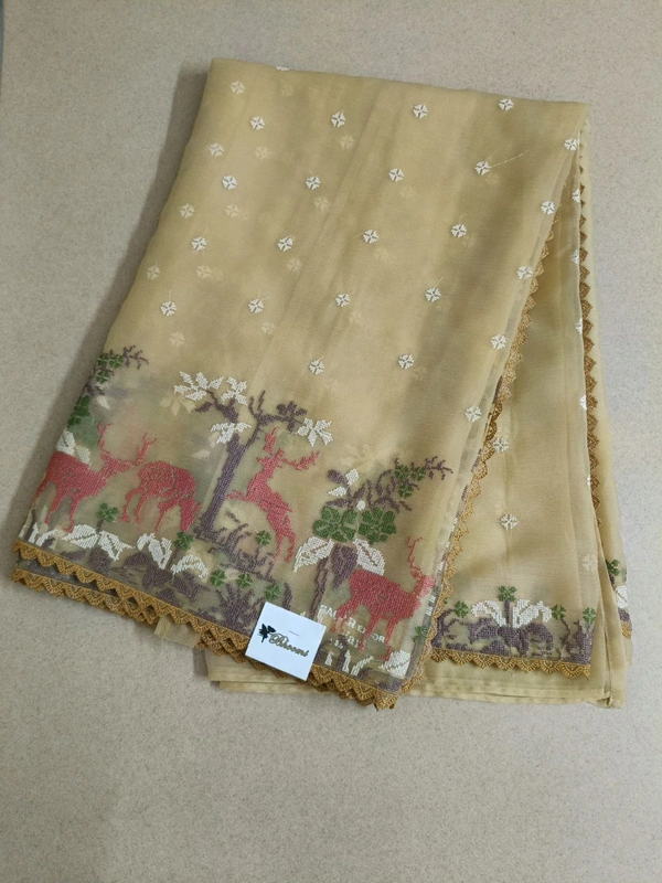 Chiffon Embroidery  - cream
