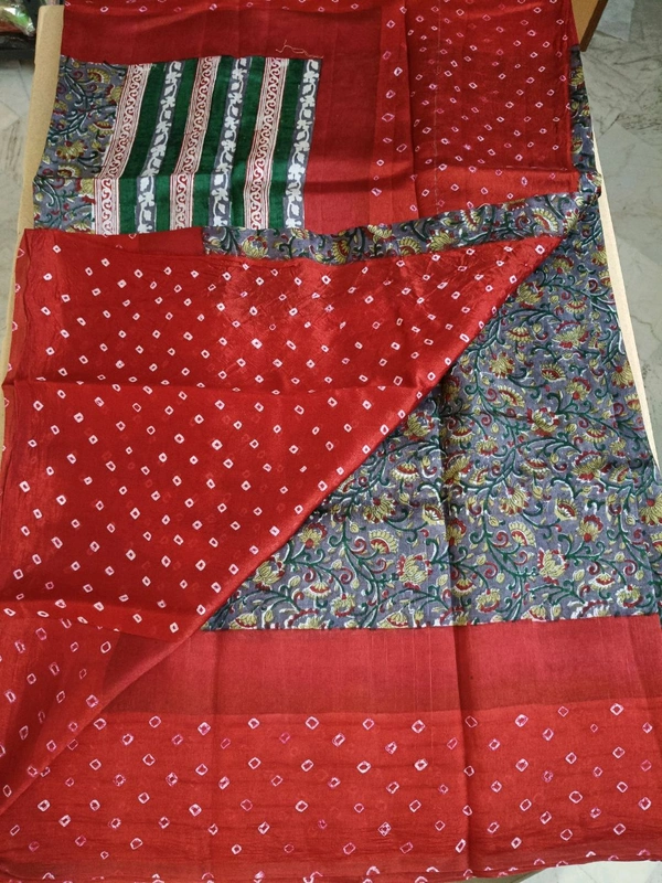 Pure Raw Silk Block Prints - Gray