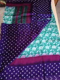 Pure Raw Silk Block Prints - teal green