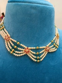 Neckset With Swarovski Nd Green Beads