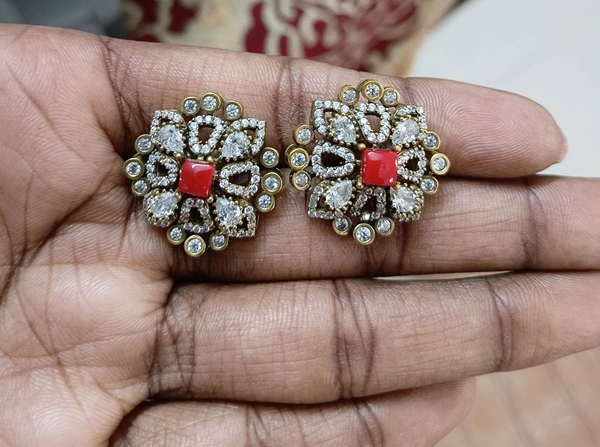Victorian Studs - coral