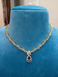 Diamond Replica Neckset - ruby