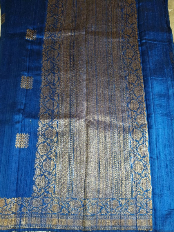 Pure Handloom Raw Silk - royal blue