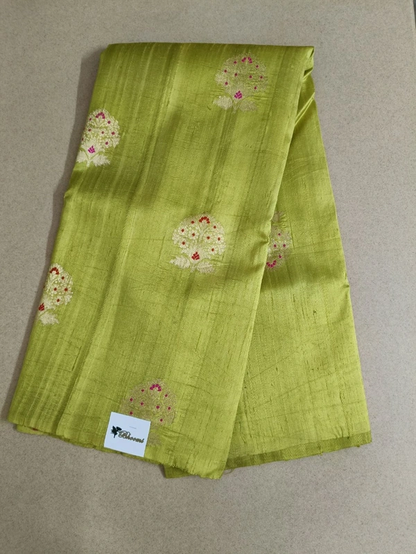Pure Handloom Raw Silk  - olive