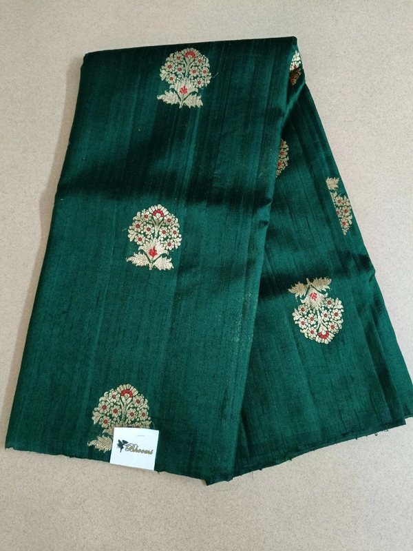 Pure Handloom Raw Silk  - green