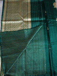 Pure Handloom Raw Silk  - green