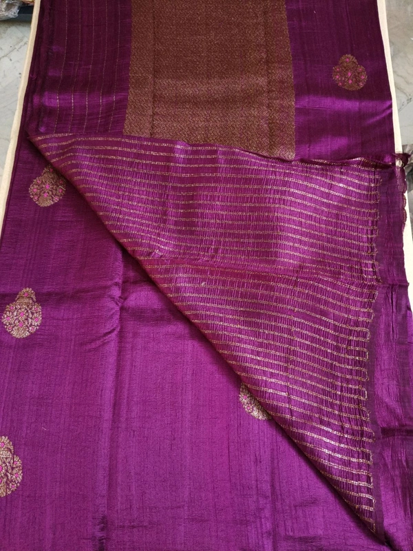 Pure Handloom Raw Silk - Purple