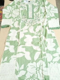 premium designer cotton suit - Green, 38