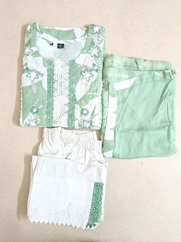 premium designer cotton suit - Green, 44