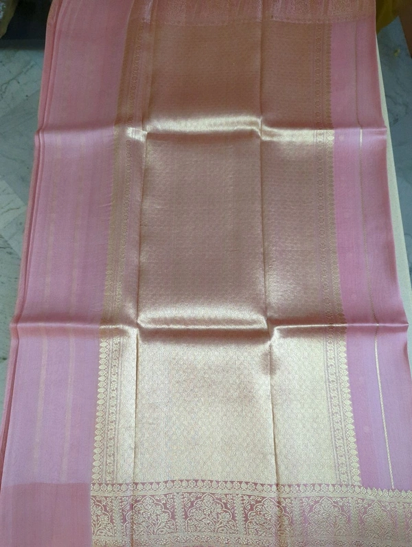 PURE HANDLOOM ORGANZA TISSUE - peach