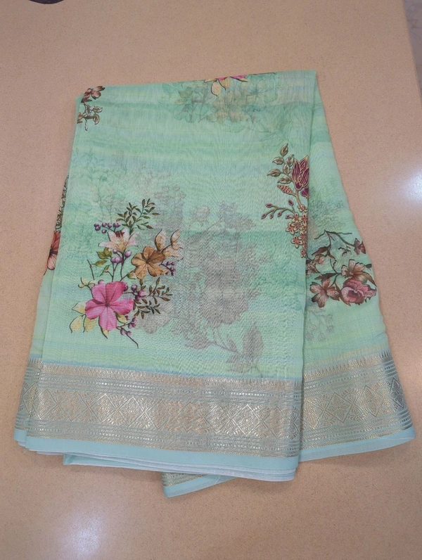 soft chanderi - teal green