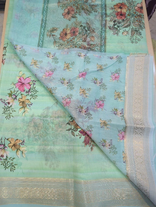 soft chanderi - teal green