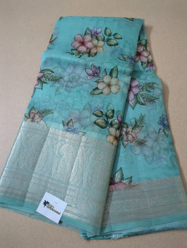 Pure Handloom Organza - teal green