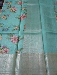 Pure Handloom Organza - teal green