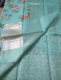 Pure Handloom Organza - teal green