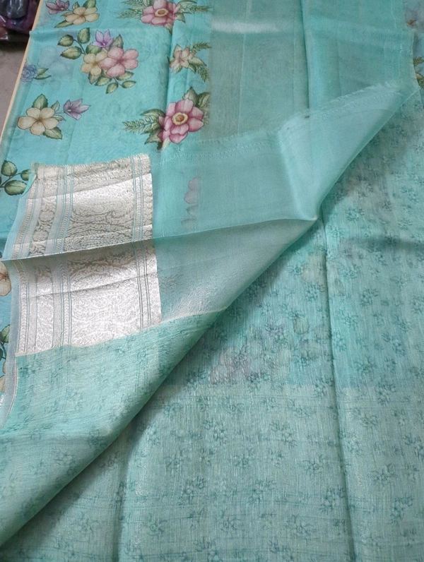 Pure Handloom Organza - teal green