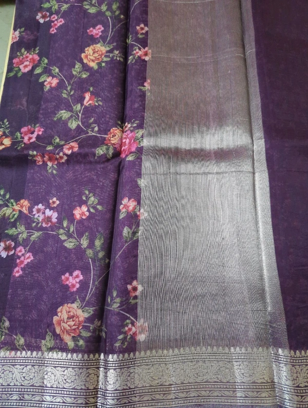 Pure Handloom Organza - Purple