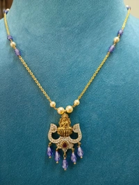 Czs and Swarovski neck chain with premium Victorian pendant - violet