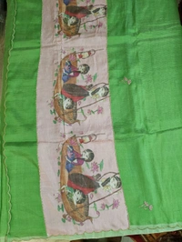 Pure Handloom Mangalagiri - green in boat